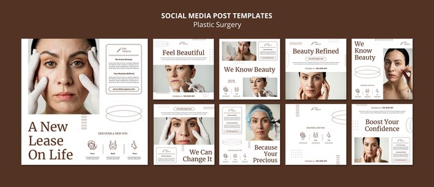 Plastic surgery instagram posts template