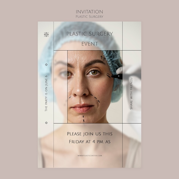 Plastic surgery invitation template