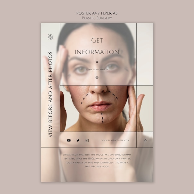 Plastic surgery poster template