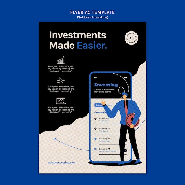 Free PSD platform investing vertical flyer template