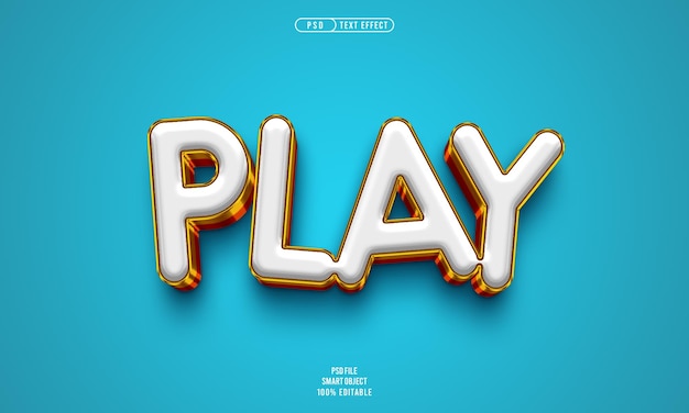 Free PSD play 3d editable text effect