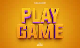 Free PSD play game 3d editable text effect