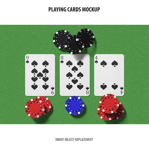 Free PSD playing cards mockup