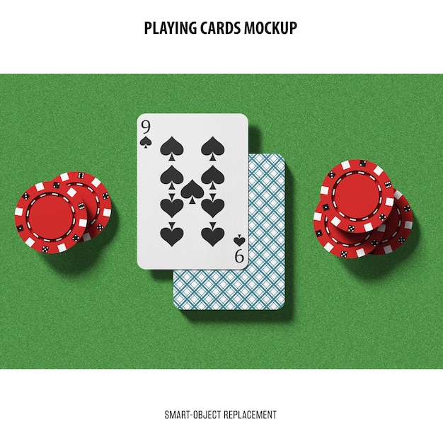 Free PSD playing cards mockup