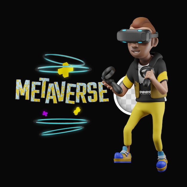 Playing with reality in the metaverse. 3d illustration