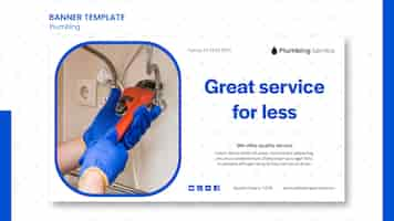 Free PSD plumbing great service banner template