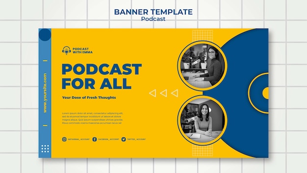 Podcast for all banner template