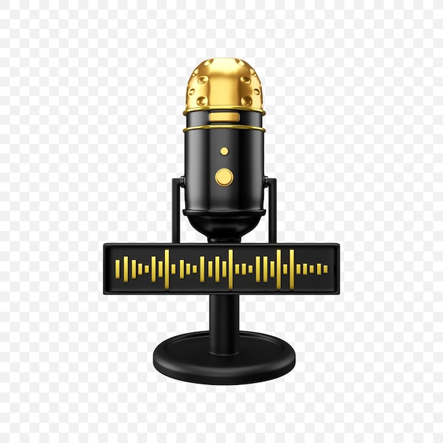 Podcast Microphone icon Isolated 3d render Illustration