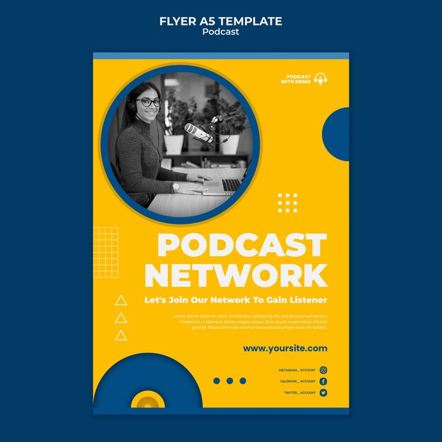 Podcast network flyer template