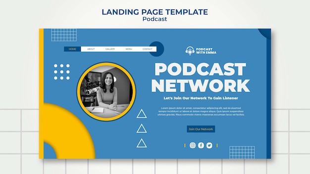 Podcast network landing page template