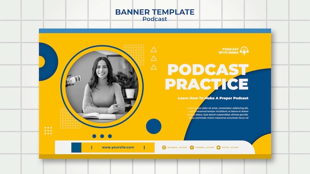 Podcast practice banner template