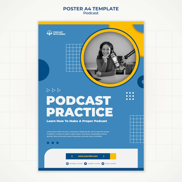 Podcast practice poster template