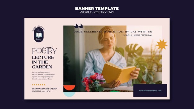 Poetry day banner template