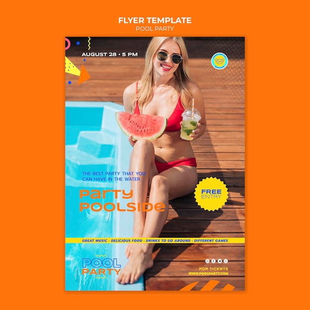 Pool party print template