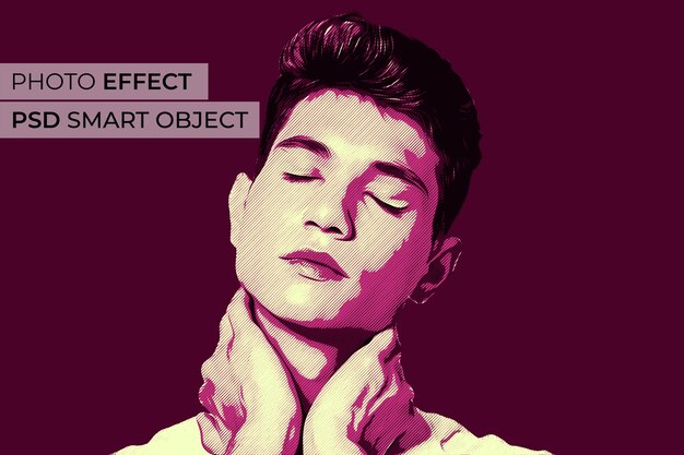 Pop art effect mockup design