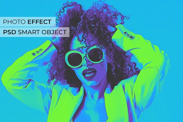 Pop art effect mockup design