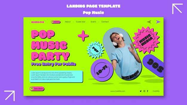 Pop music template design