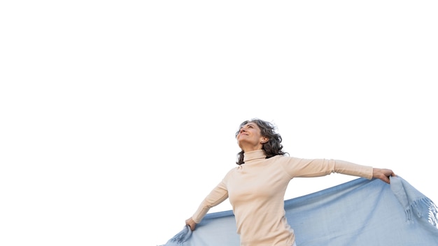 Free PSD portrait of adult woman spending time outdoors by herself