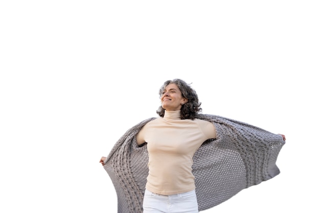 Free PSD portrait of adult woman spending time outdoors by herself