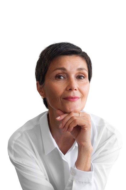 Free PSD portrait of middle-aged woman