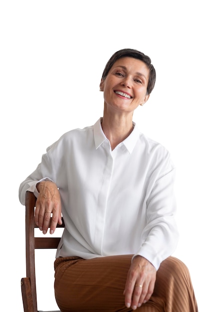 Free PSD portrait of middle-aged woman