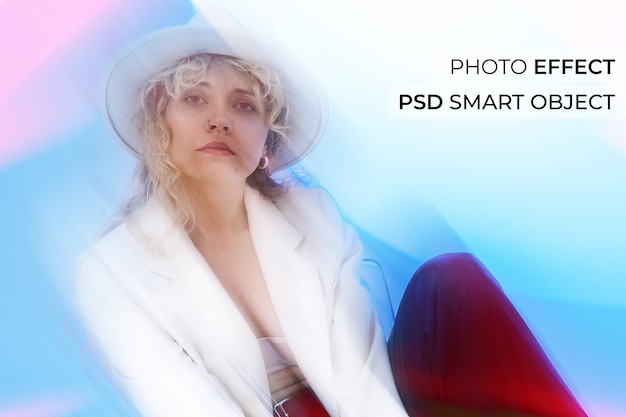 Free PSD portrait of person with dirty lens effect