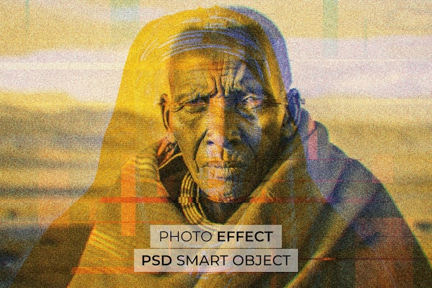 Portrait of person with double exposure effect