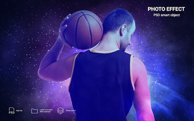 Free PSD portrait of person with sport effect