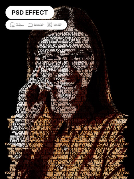 Portrait of person with typography effect