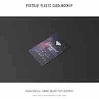 Free PSD portrait plastic card mockup