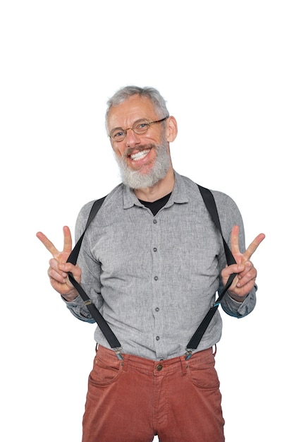 Free PSD portrait of senior man smiling