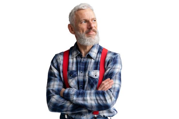 Free PSD portrait of senior man smiling