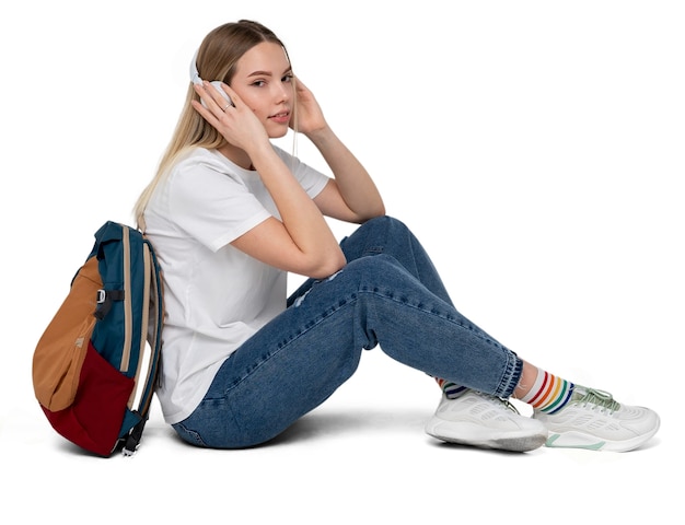 Portrait of teenager girl isolated