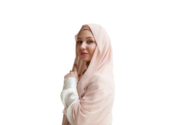 Free PSD portrait of woman wearing hijab