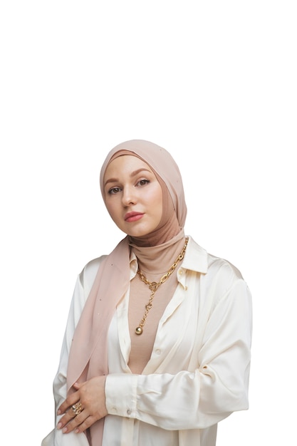 Free PSD portrait of woman wearing hijab