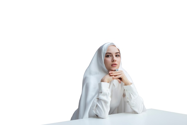 Free PSD portrait of woman wearing hijab