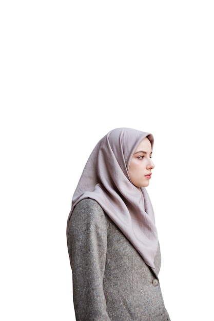 Free PSD portrait of woman wearing hijab