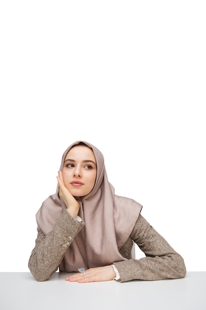 Free PSD portrait of woman wearing hijab