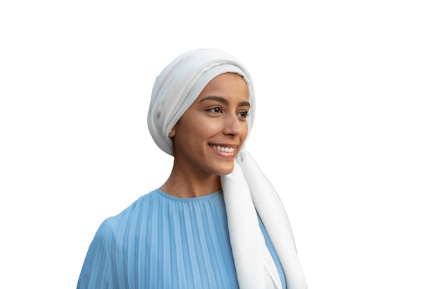 Free PSD portrait of woman wearing hijab