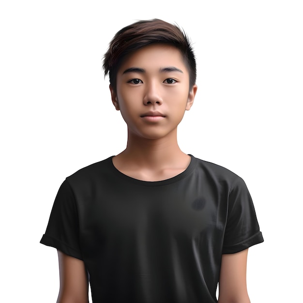 Free PSD portrait of a young asian man isolated on white background