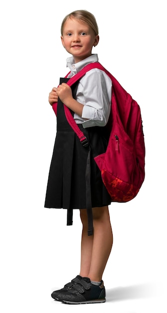 Portrait of young school girl in uniform