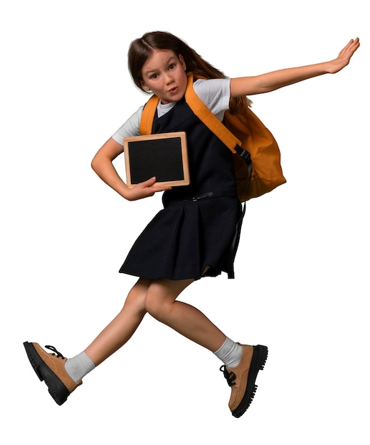 Free PSD portrait of young school girl in uniform