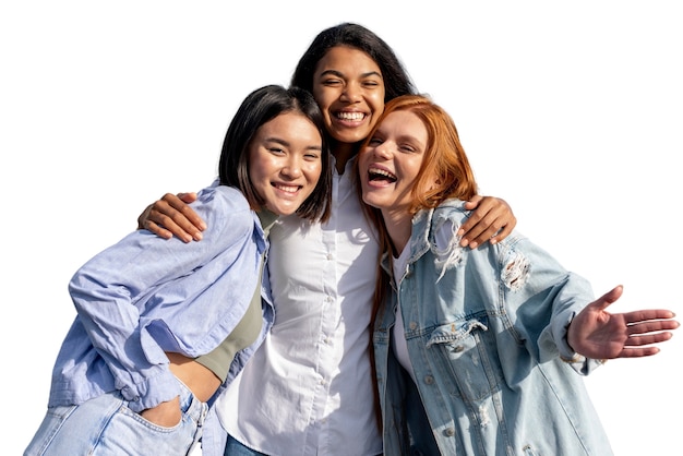 Portrait of young teenage friends