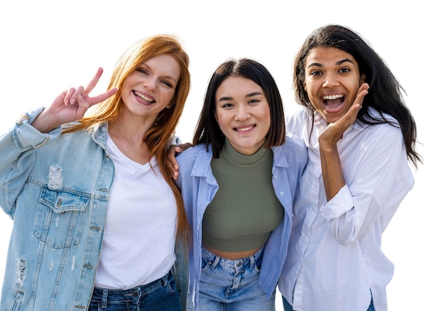 Portrait of young teenage friends