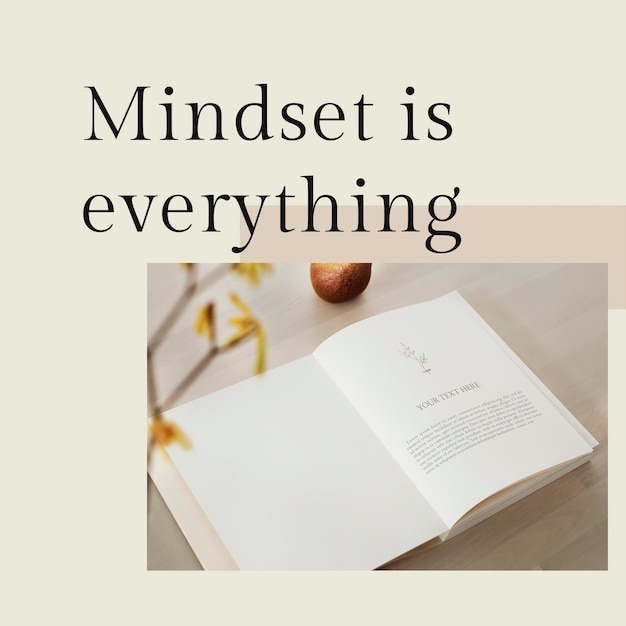 Free PSD positive mindset template psd quote for social media post mindset is everything