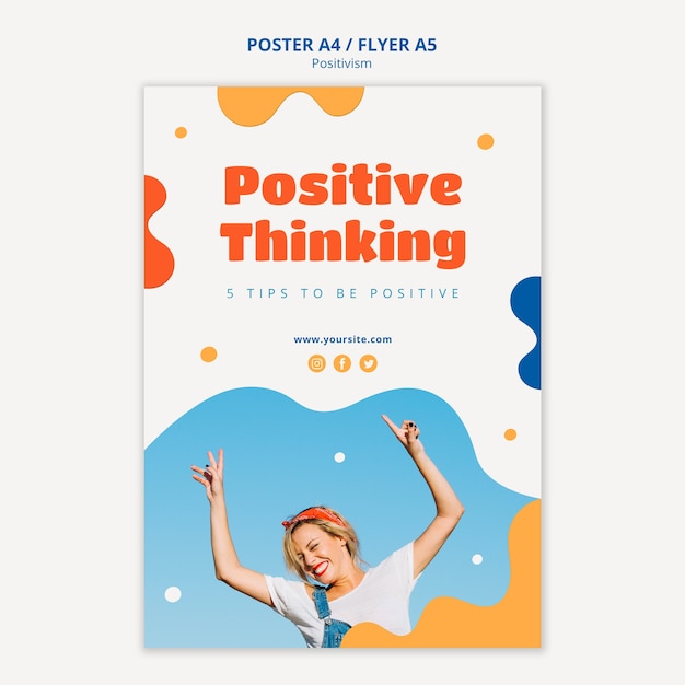 Free PSD positive thinking poster design