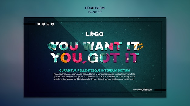 Free PSD positivism banner template