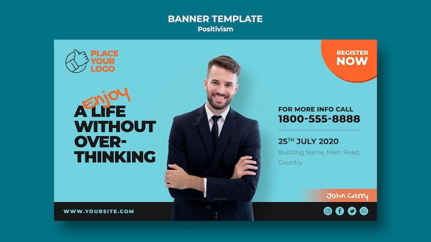 Positivism concept banner template