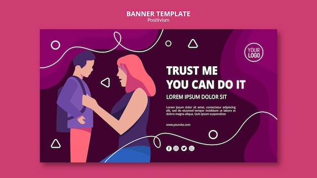 Positivism concept banner template