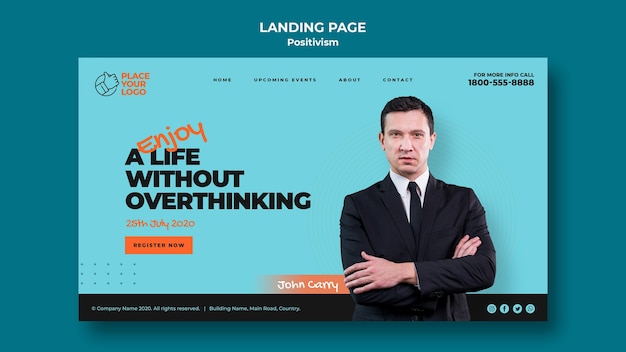 Positivism concept landing page template